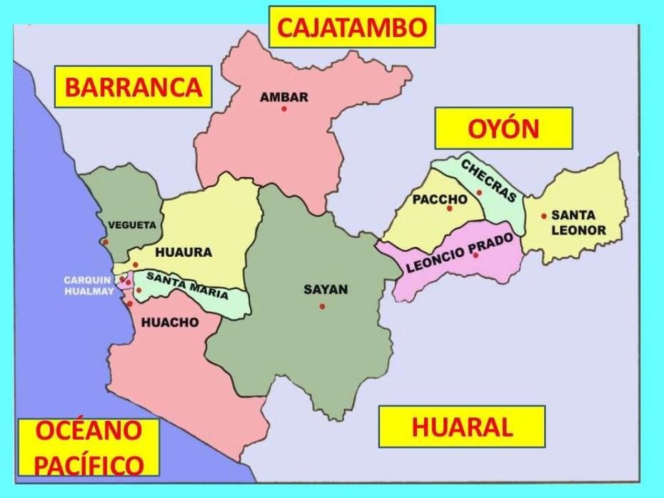 La Provincia De Huaura Mapa, Huaura, Peru, Cusco Peru, Lima Peru On