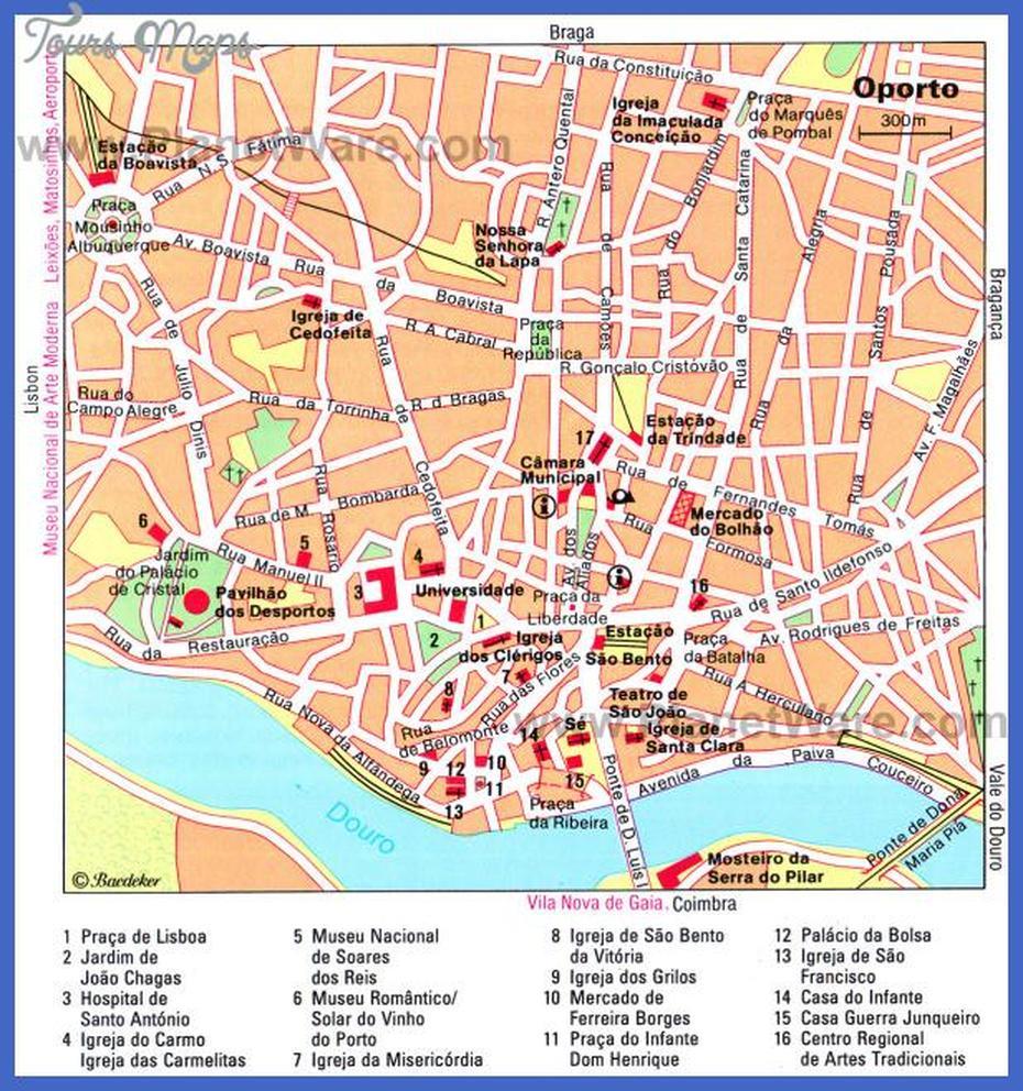 Map Of Porto Portugal – Toursmaps, Porto, Portugal, Portugal City, Oporto Portugal