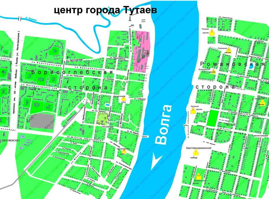 Map Of Tutayev, Tutayev, Russia, Printable  Russia, Russia  Drawing