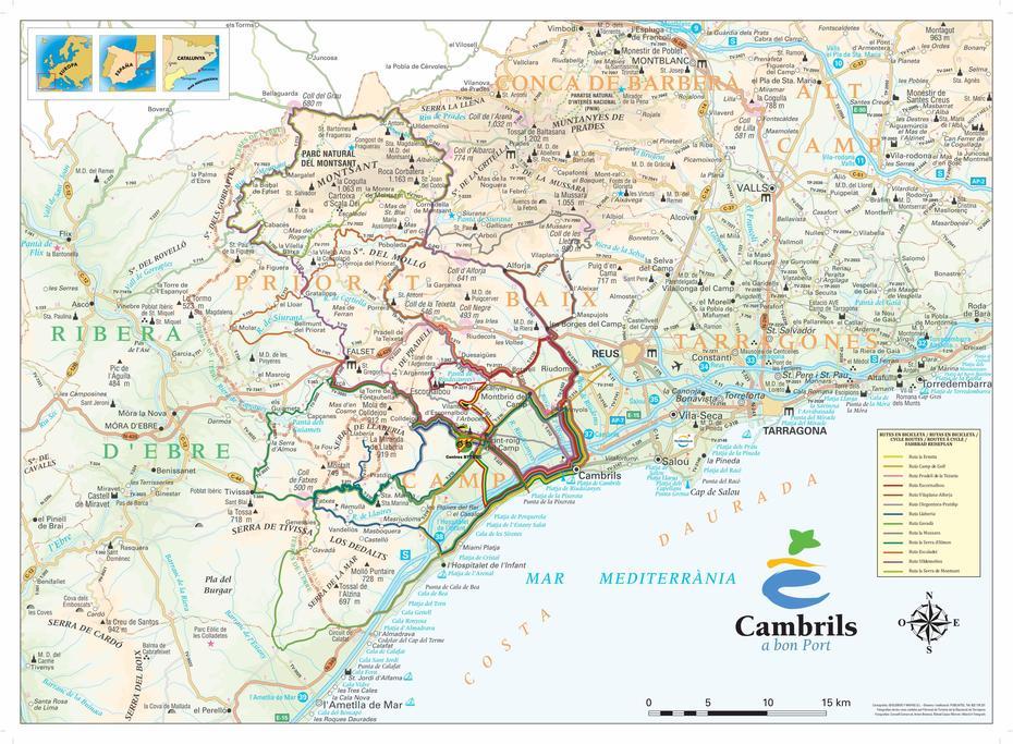 Mapa De Cambrils, Cambrils, Spain, Cambrils Park, Salou
