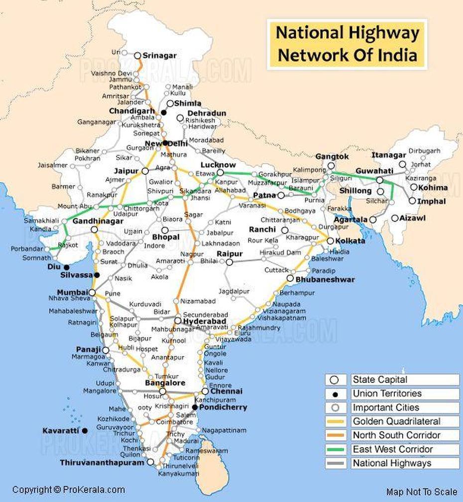 National Highways In India – Golden Quadrilateral, North-South And East …, Ghatāro Chaturbhuj, India, India  Kids, India  3D View