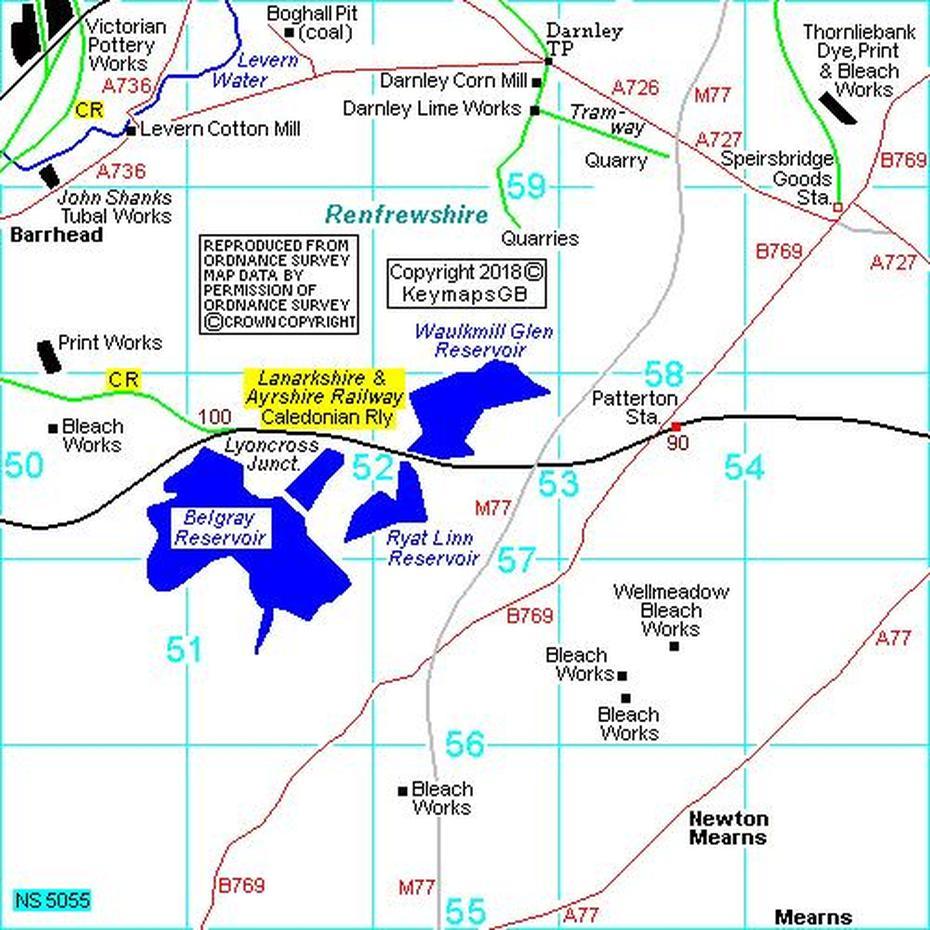 Ns5055 Maptile, Newton Mearns, Renfrewshire – Keymapsgb, Newton Mearns, United Kingdom, Old Newton Mearns, Newton Mearns Scotland
