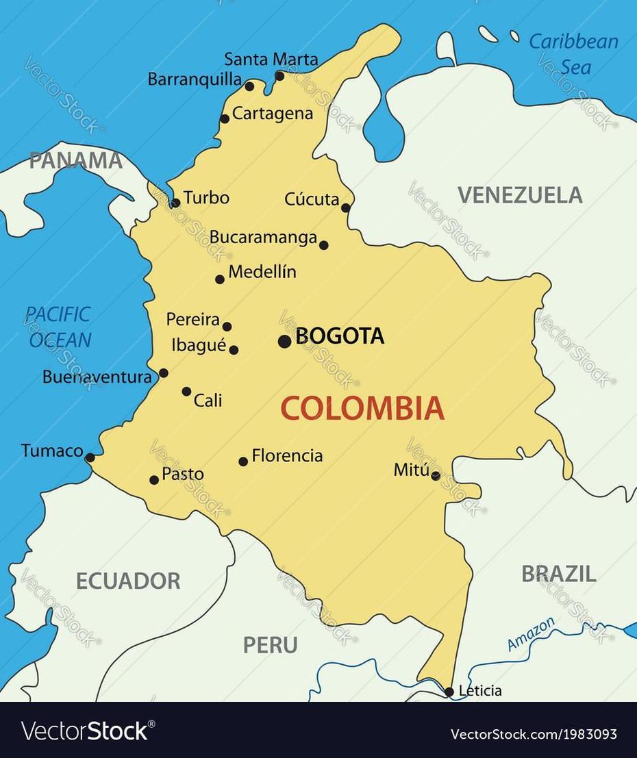 Republic Colombia – Map Royalty Free Vector Image, Quinchía, Colombia, Quinchía, Colombia