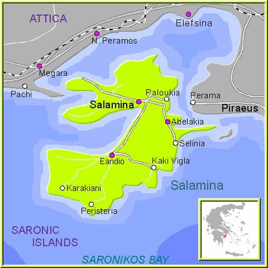 Salamina Map Greece – Detailed Map Of Salamina Island | Salamina …, Salamína, Greece, Salamina  Island, Poros Island Greece