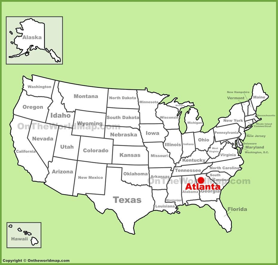 Atlanta Location On The U.S. Map, Atlanta, United States, Atlanta Us, Us  Atlanta