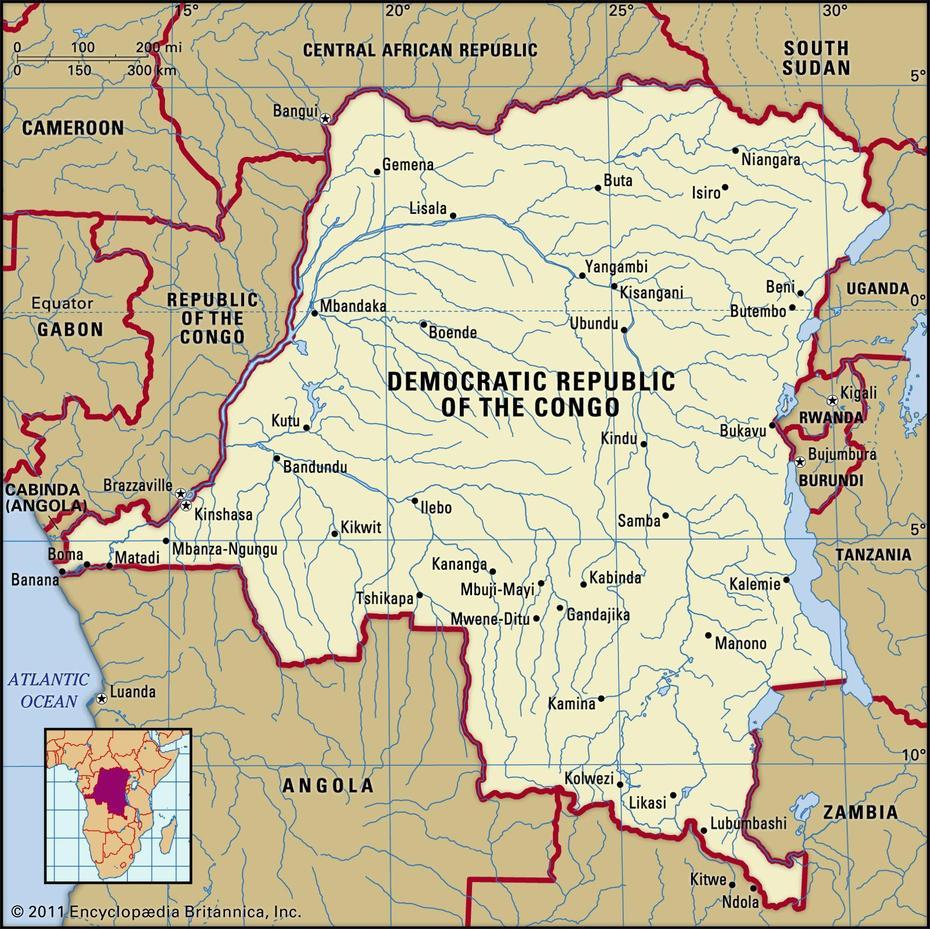 Democratic-Republic-Of-The-Congo-Map-Boundaries  Welcome To The Sierra …, Kenge, Congo (Kinshasa), Dr  Kongo, Drc Congo