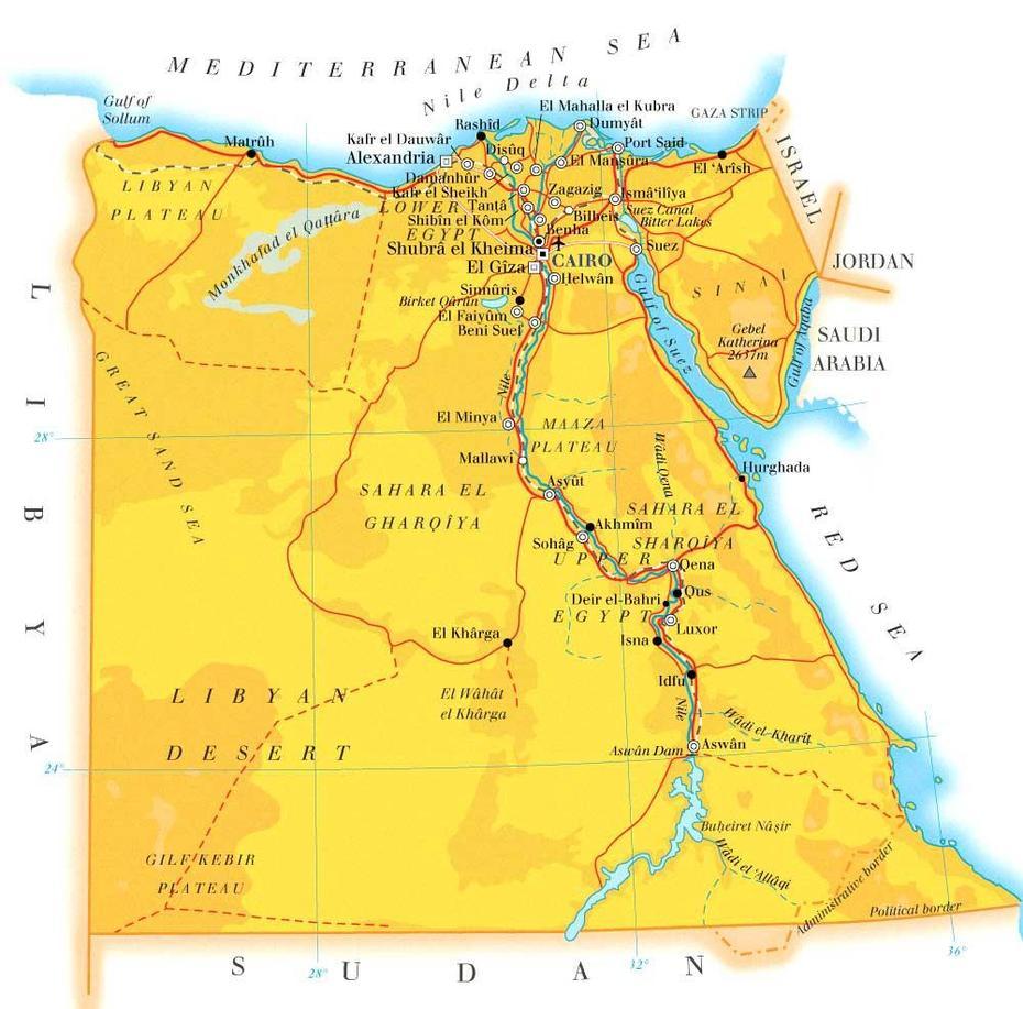 Egypt Country Map | Map Of World Region City, Al Ḩusaynīyah, Egypt, Al Minya Egypt, Al- Azhar Mosque