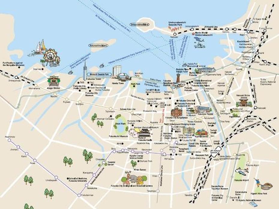 Fukuoka Map – Travelsfinders, Fukuoka, Japan, Kyushu Japan, Fukuoka Night