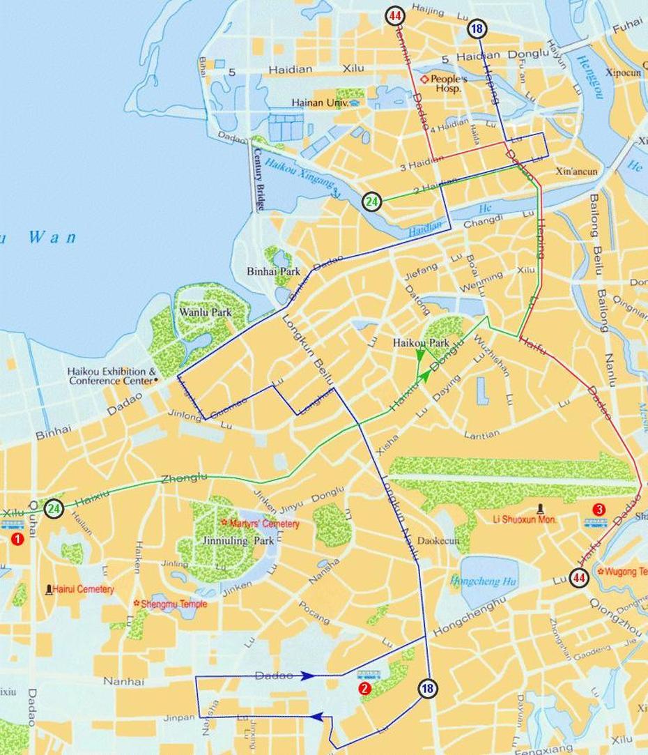 Haikou Tourist Map – Haikou  Mappery, Haikou, China, Haikou Hainan, Haikou Island