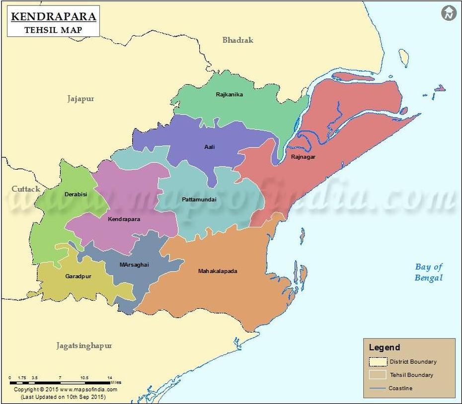 Kendrapara Tehsil Map, Kendrapara Tehsils, Kendrāparha, India, Orissa District, Orissa India