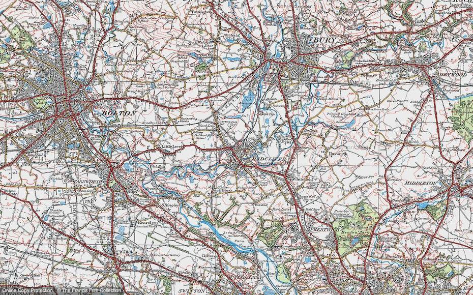 Map Of Radcliffe, 1924 – Francis Frith, Radcliffe, United Kingdom, Walsall  Wood, West  Walsall