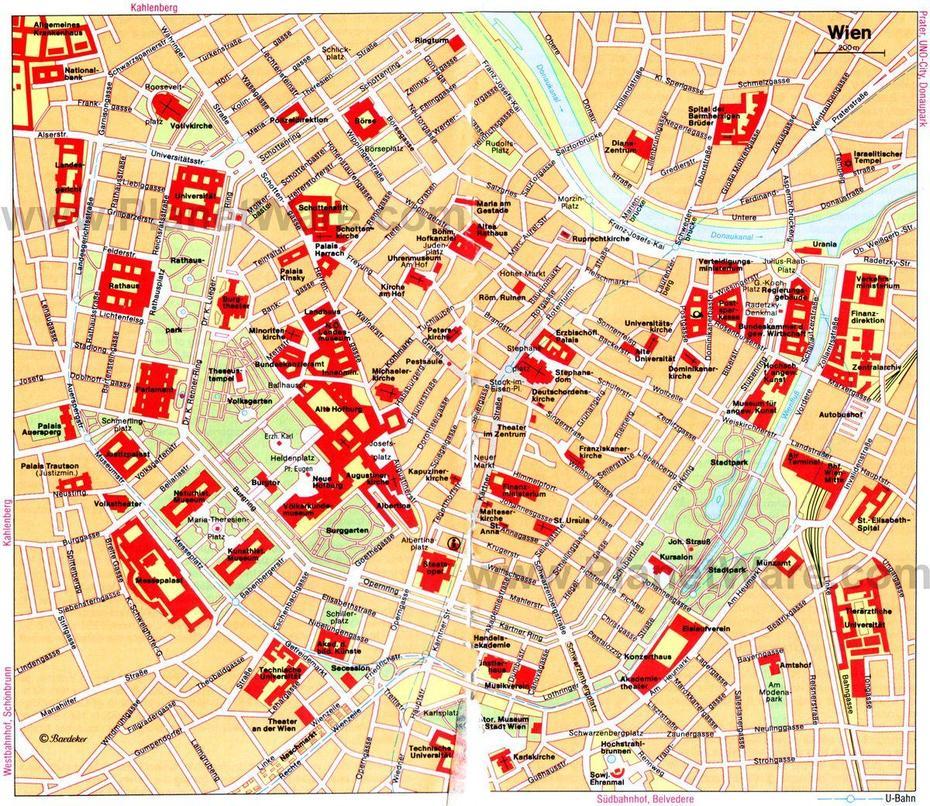 Map Of Vienna, Vienna, Austria, Vienna Street, City  Of Vienna Austria