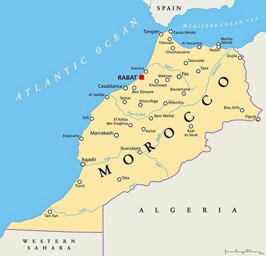 Morocco  With Cities, Morocco World, Printable , Ksebia, Morocco