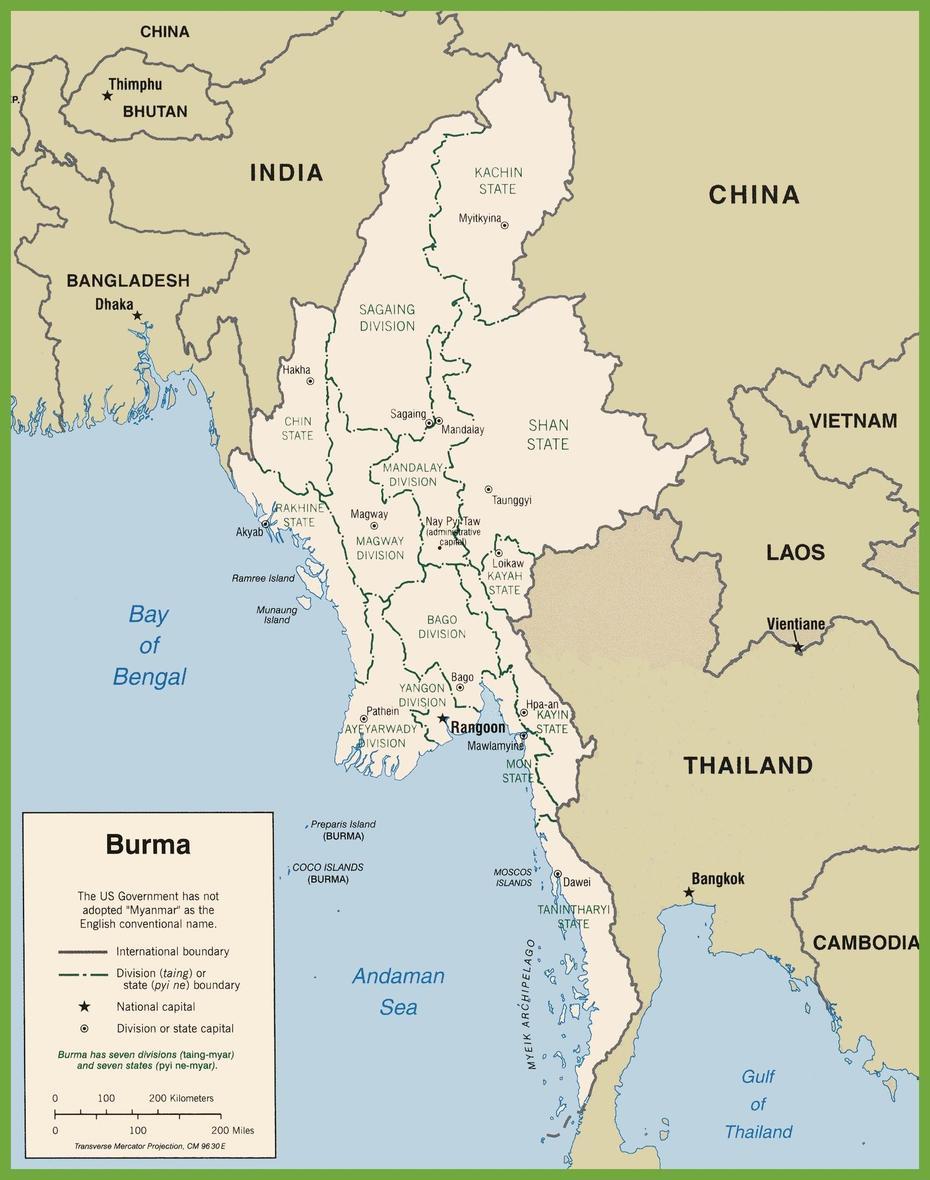 Myanmar Political Map – Burma Political Map (South-Eastern Asia – Asia), Hakha, Myanmar, Myanmar Chin Dress, Myanmar Traditional Dance