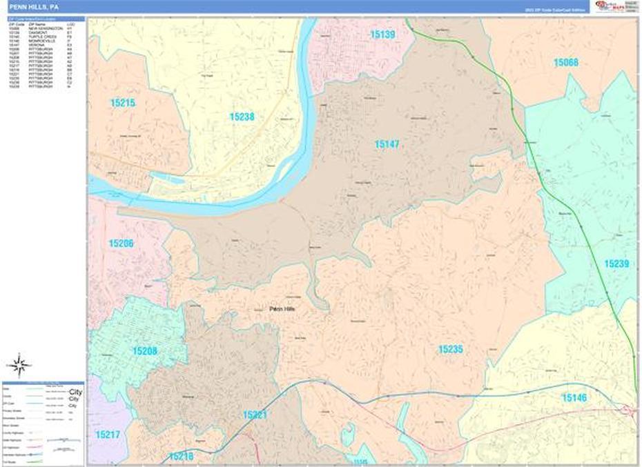 Penn Hills Pennsylvania Wall Map (Color Cast Style) By Marketmaps, Penn Hills, United States, Szechuan Palace Penn Hills, Penn Hills Pa History