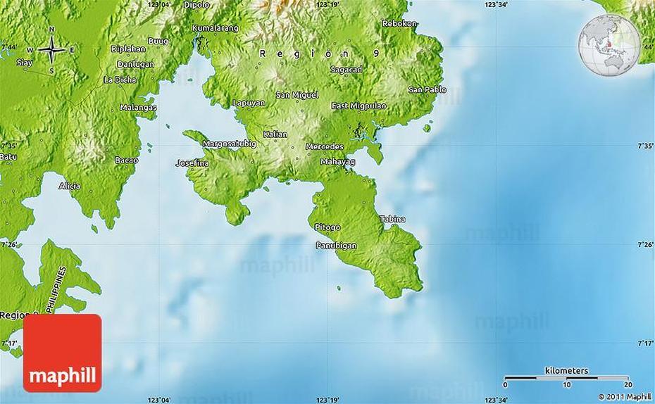Physical Map Of Malangas, Malangas, Philippines, Malanga Root, White Malanga