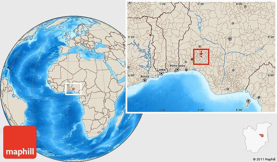 Shaded Relief Location Map Of Ilesa, Ilesa, Nigeria, Osun State Nigeria, Nigeria Hospital