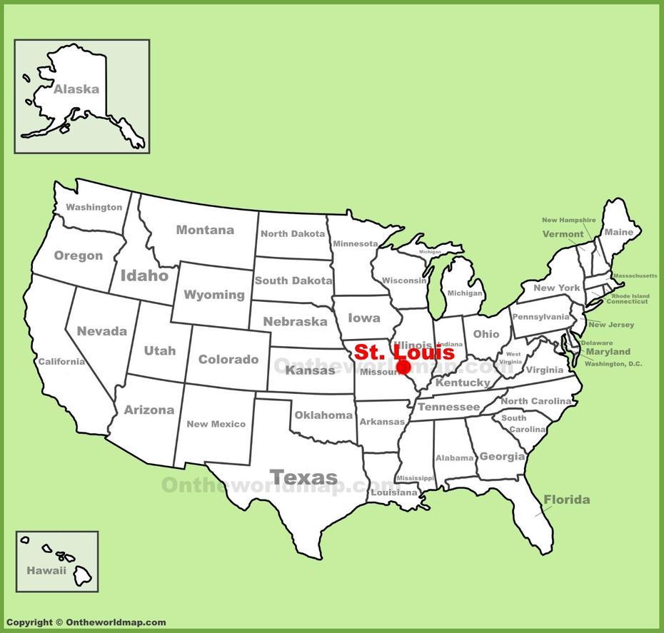 St. Louis Location On The U.S. Map, St. Louis, United States, Of Usa, United States  Missouri