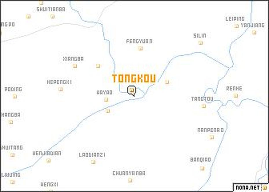 Tongkou (China) Map – Nona, Tongkou, China, South China, China  Graphic