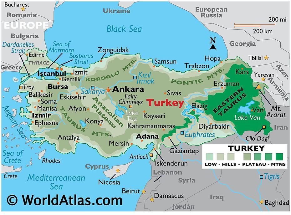 Turkey  Outline, Turkey  With Cities, Facts, Gölbaşı, Turkey