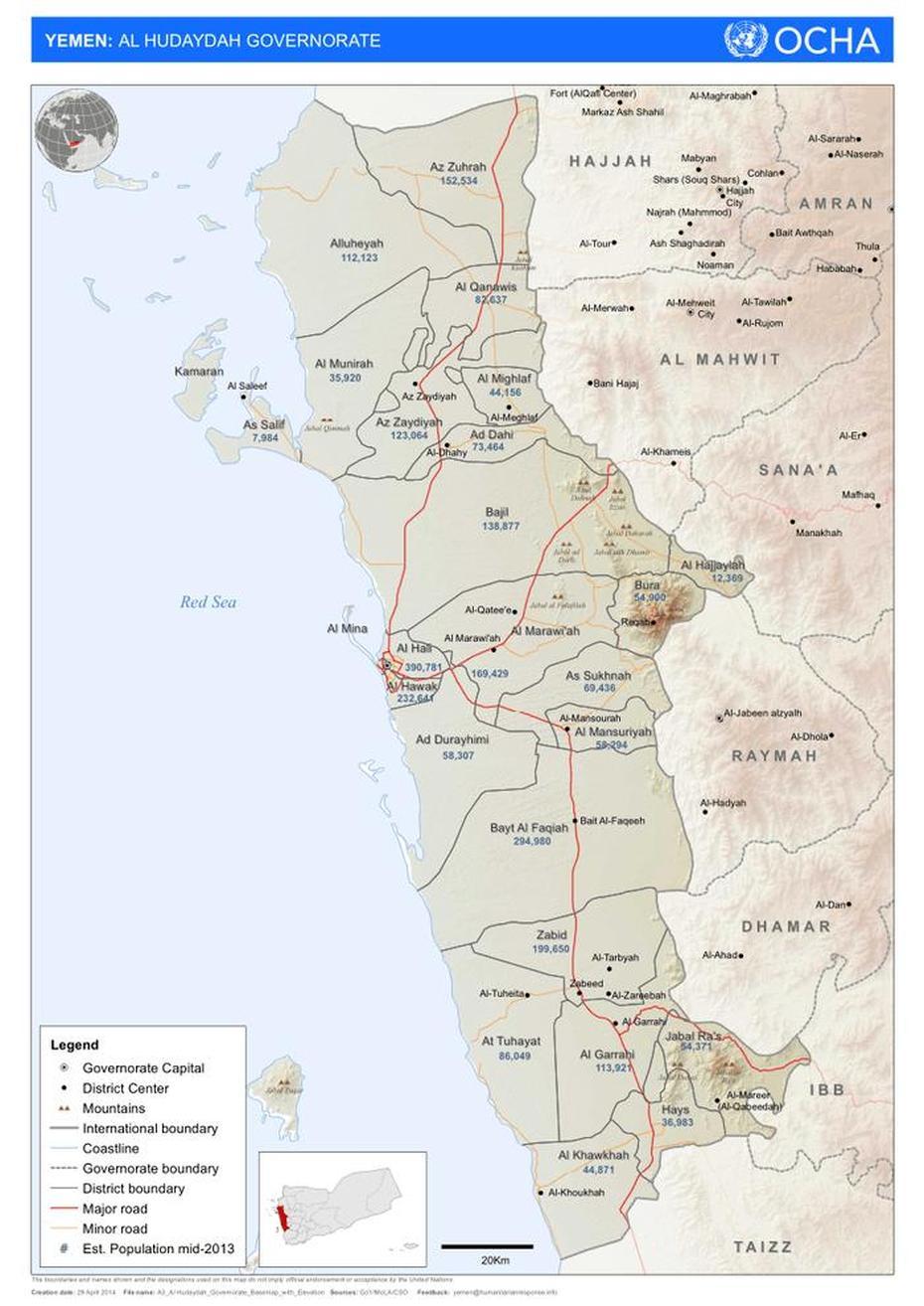 Yemen: Al Hudaydah Governorate (29 June 2015) – Yemen | Reliefwe, Al Ḩudaydah, Yemen, Houthis Yemen, Al Qaeda Yemen