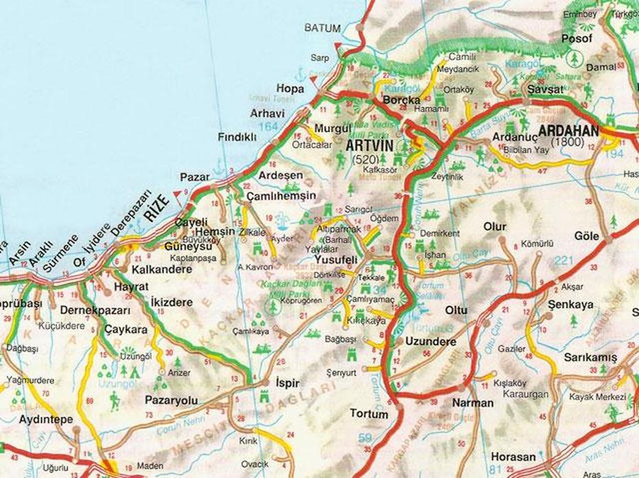 Artvin Map, Artvin, Turkey, Lake Van, Kastamonu  Haritasi
