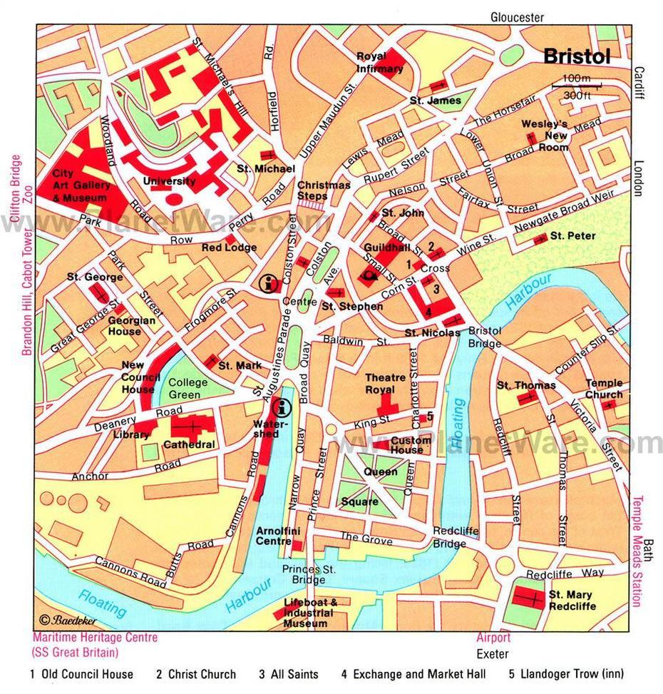 Bristol Map, Bristol, United Kingdom, Bristol Street, Of Bristol Uk