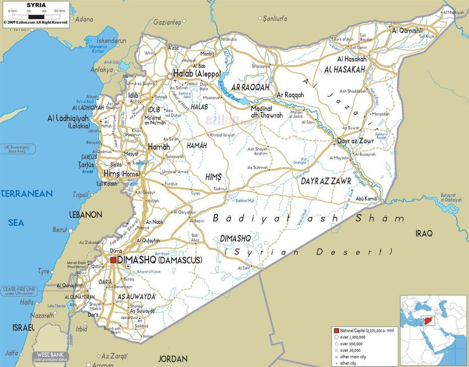 Detailed Clear Large Road Map Of Syria – Ezilon Maps, Şūrān, Syria, Renee  Suran, Suran  Plant
