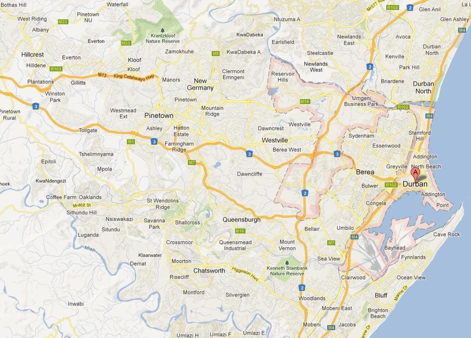 Durban Map, Durban, South Africa, Stellenbosch South Africa, South Africa Tourist