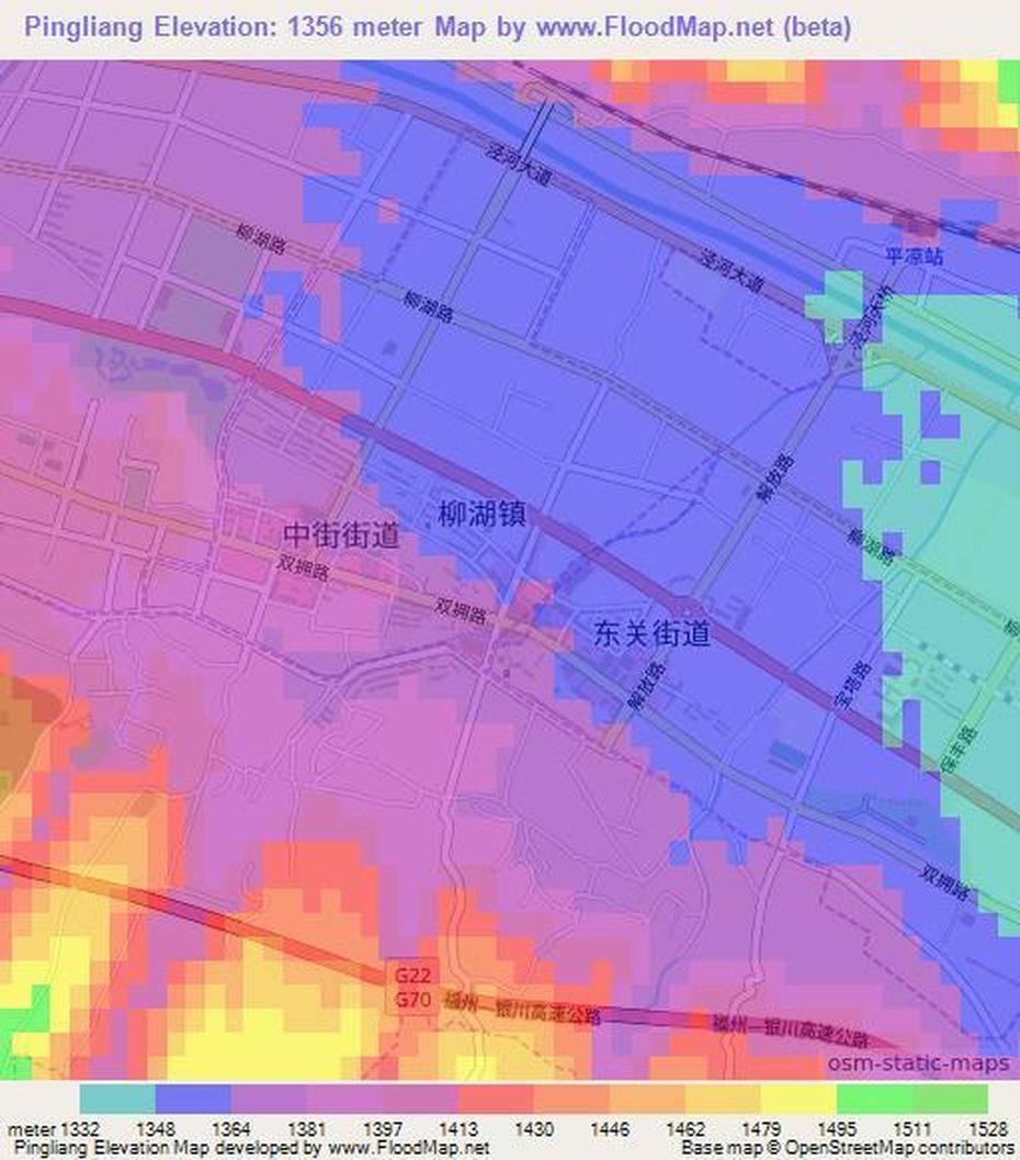 Elevation Of Pingliang,China Elevation Map, Topography, Contour, Pingliang, China, China On  Of World, China Road