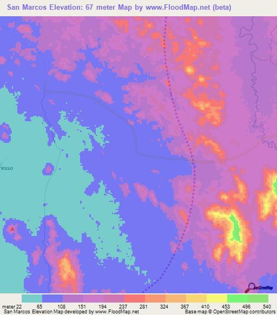 Elevation Of San Marcos,Nicaragua Elevation Map, Topography, Contour, San Marcos, Nicaragua, Lago De Nicaragua, Bluefield Nicaragua