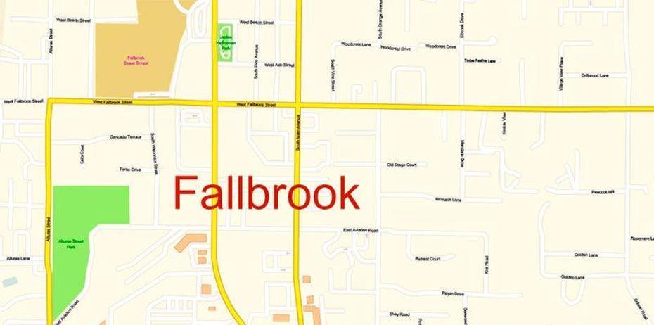 Fallbrook California 92028 Us Map Vector Exact City Plan High Detailed …, Fallbrook, United States, Fallbrook San Diego, Fallbrook California