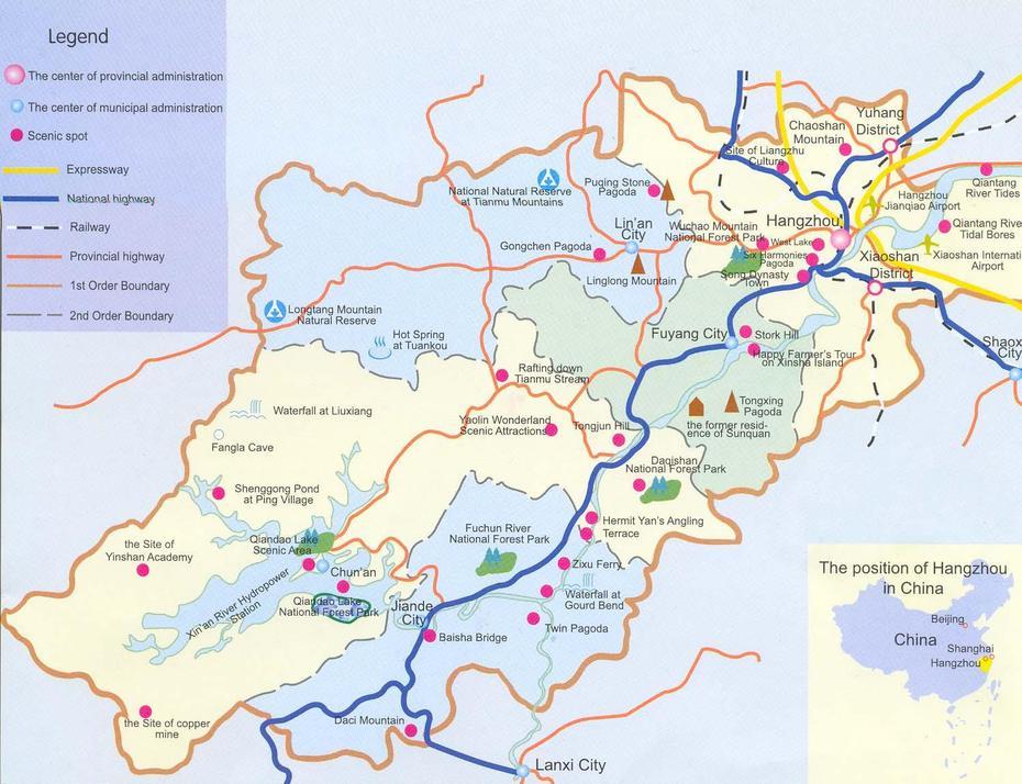 Hangzhou Map, Hongzhai, China, Zhejiang China, Hangzhou Port