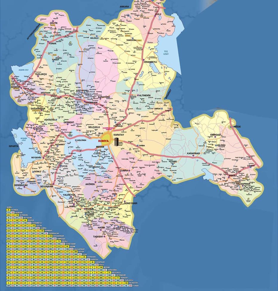 Konya Map And Konya Satellite Image, Kadınhanı, Turkey, Side Turkey, Turkey Blank
