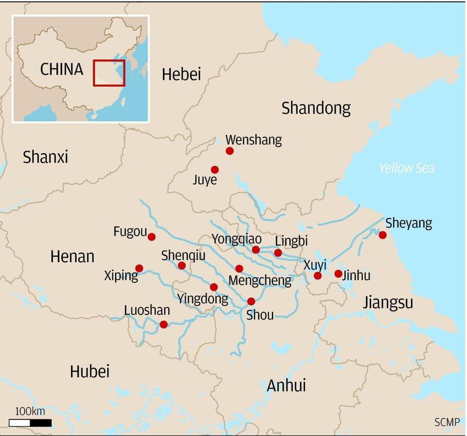 Landmark Medical Study Offers First Statistical Link Between Pollution …, Huai’An, China, Huai River Basin, Southern China  With Cities
