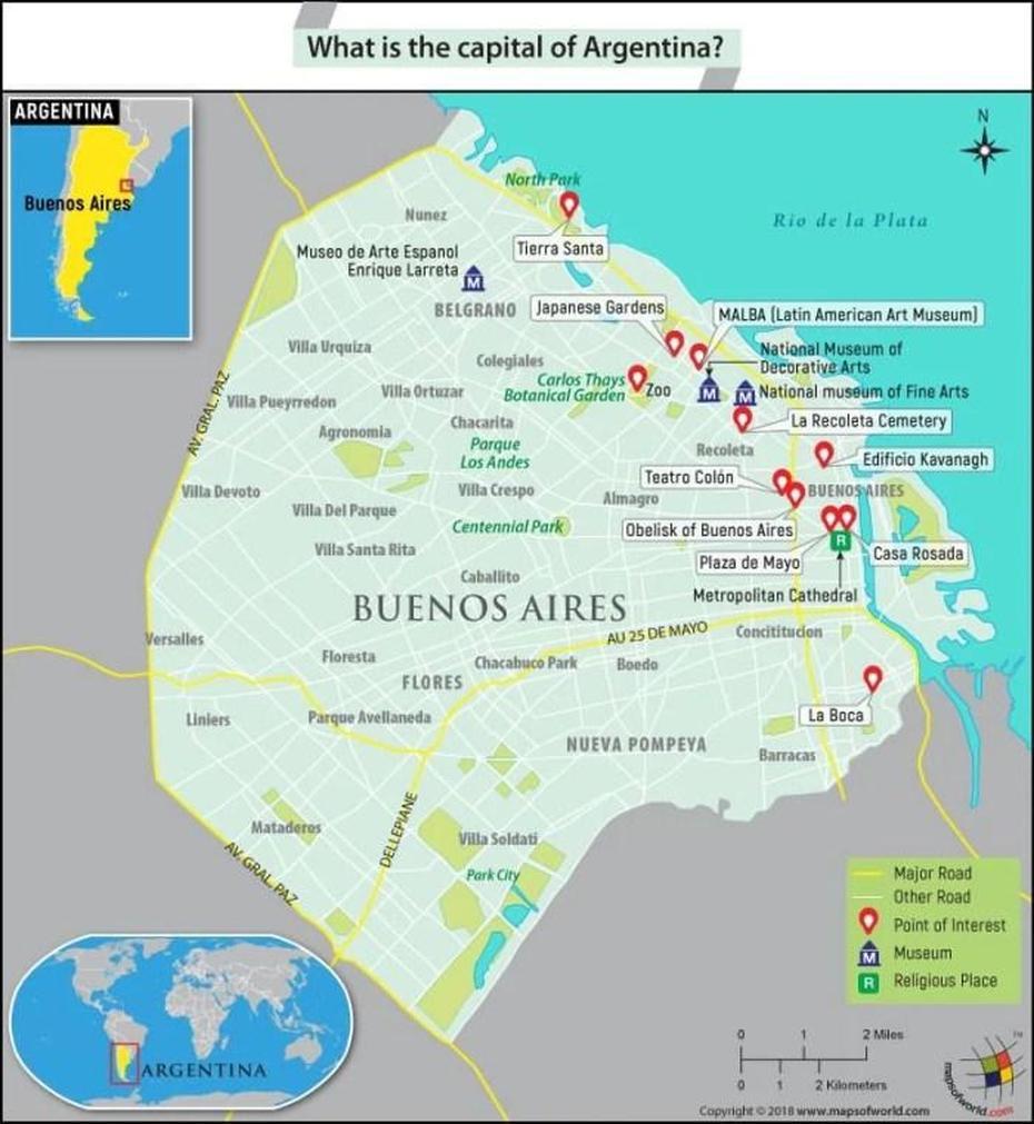 Map Of Buenos Aires, The Capital City Of Argentina – Answers, Buenos Aires, Argentina, Buenos Aires On A, Argentina Capital
