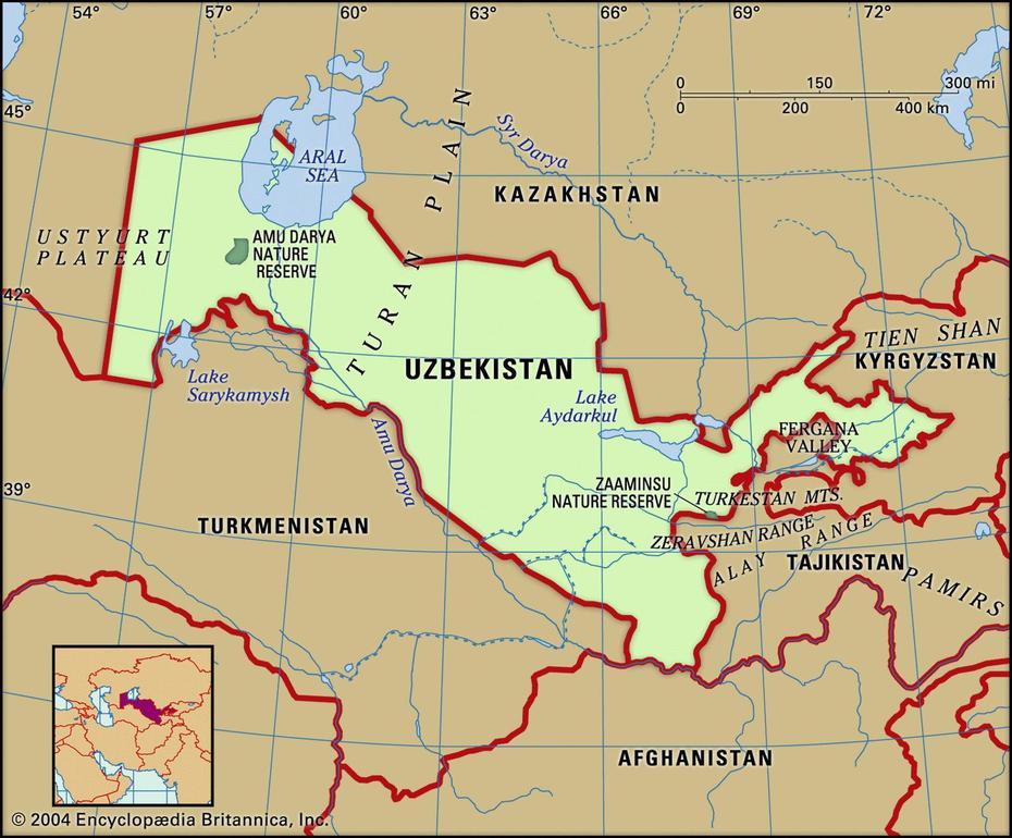 Map Of Uzbekistan And Geographical Facts, Where Uzbekistan Is On The …, Paxtaobod, Uzbekistan, Uzbekistan Attractions, Uzbekistan Capital