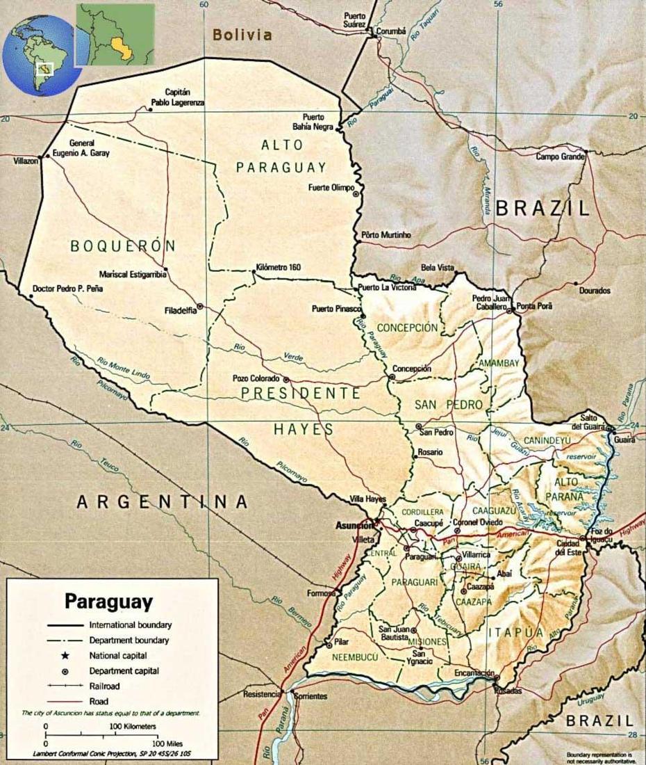 Paraguay Map – Mapsof, Ypacaraí, Paraguay, Paraguay Flag, Paraguay Location