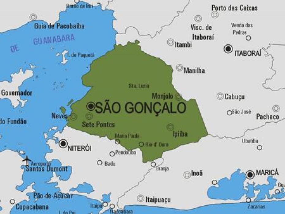 Sao Goncalo, Municipio Do Mapa – Mapa Do Municipio De Sao Goncalo (Bresil), São Gonçalo Dos Campos, Brazil, Goncalo  Torrealba, Pedra Da  Gavea