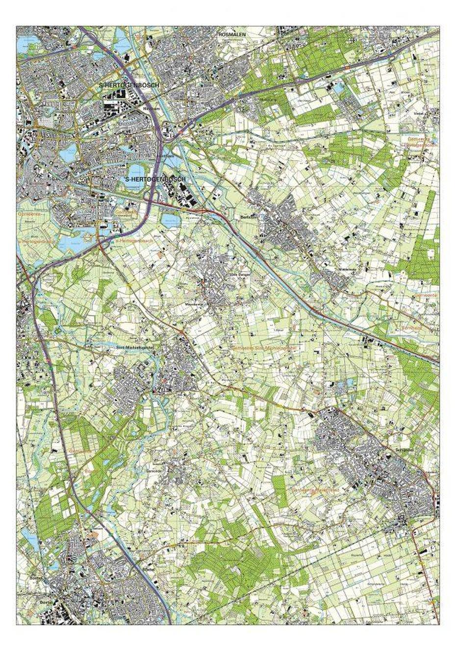 Topografische Kaart Sint-Michielsgestel | Vector-Map De Online Kaarten …, Sint-Michielsgestel, Netherlands, Elde College Sint-Michielsgestel, Binnenhof 29 Sint Michels