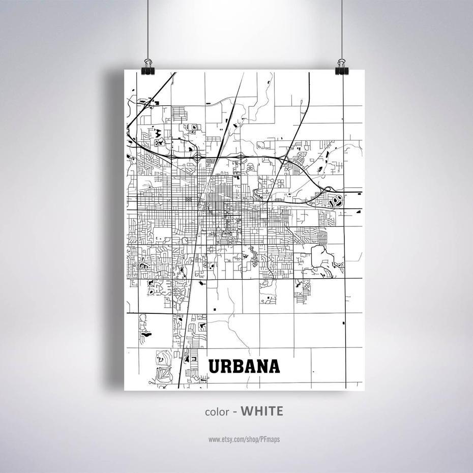 Urbana Map Print Urbana City Map Illinois Il Usa Map Poster | Etsy, Urbana, United States, Urbana Street, Jeffersonville  Illinois