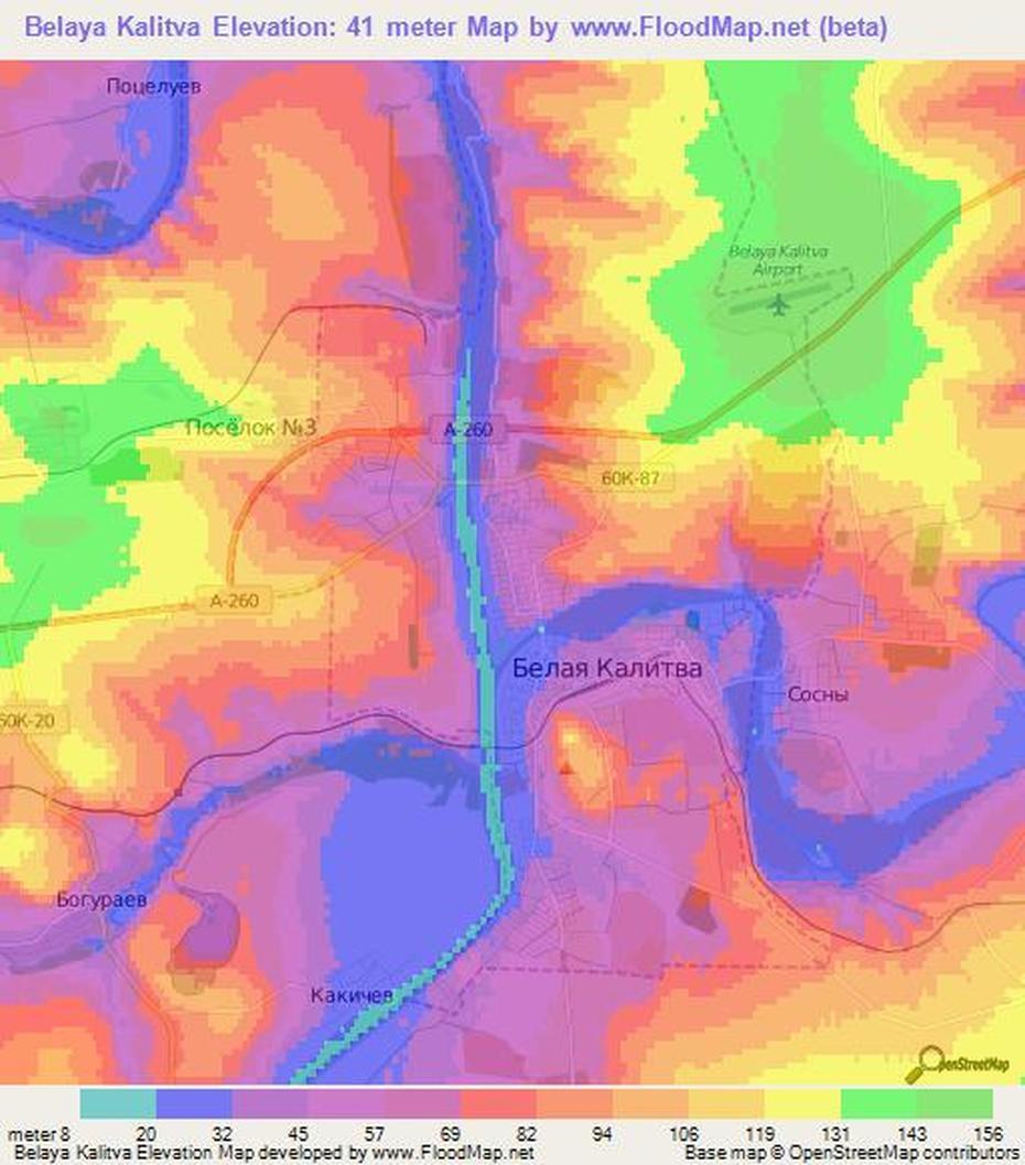 Elevation Of Belaya Kalitva,Russia Elevation Map, Topography, Contour, Belaya Kalitva, Russia, Russia  With Countries, Western Russia