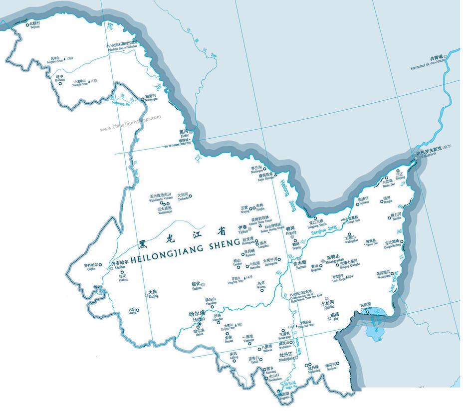 Full Heilongjiang Attraction Map | Map, Tourist Map, Detailed Map, Hailin, China, Communist China, Shanghai In China