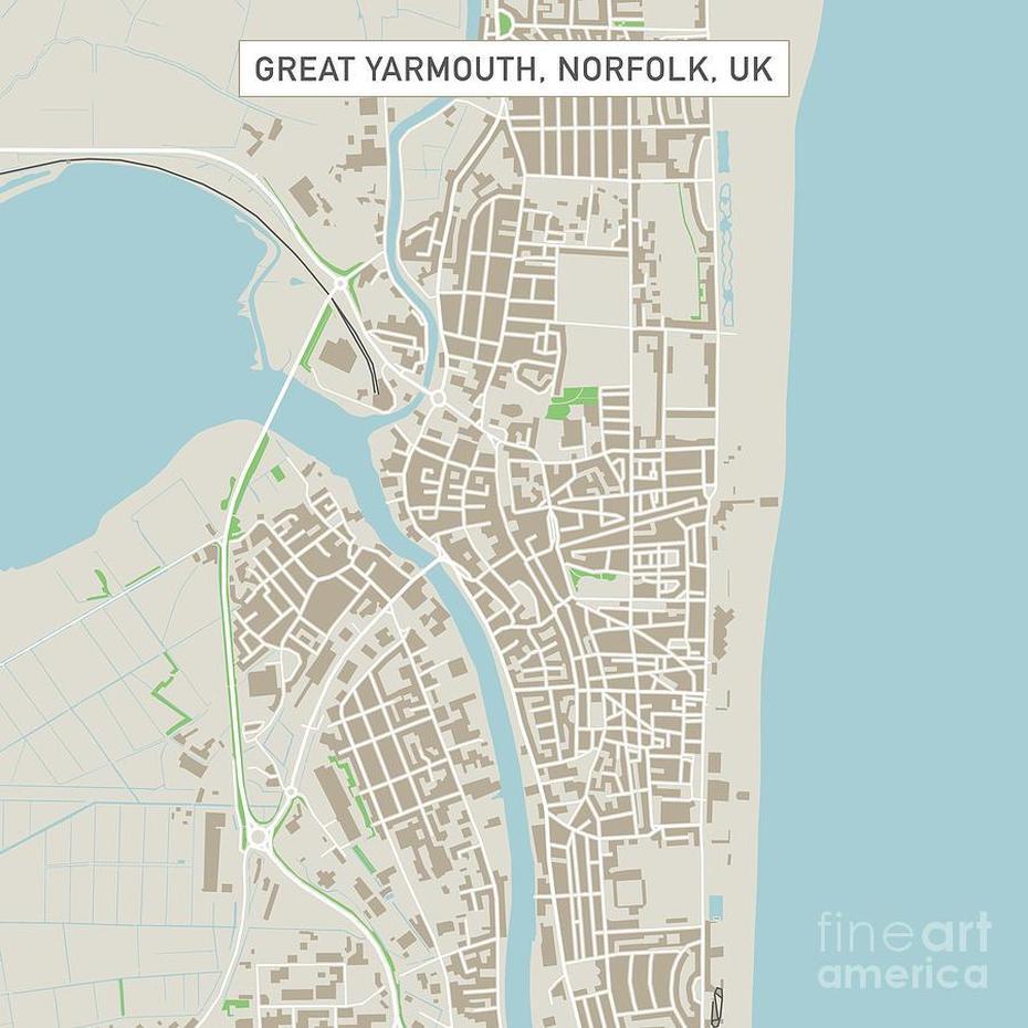 Great Yarmouth Norfolk Uk City Street Map Digital Art By Frank Ramspott …, Great Yarmouth, United Kingdom, Norwich England, Essex  England