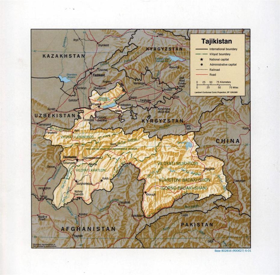 Large Detailed Political And Administrative Map Of Tajikistan With …, Navabad, Tajikistan, Tajikistan Road, Tajikistan Location