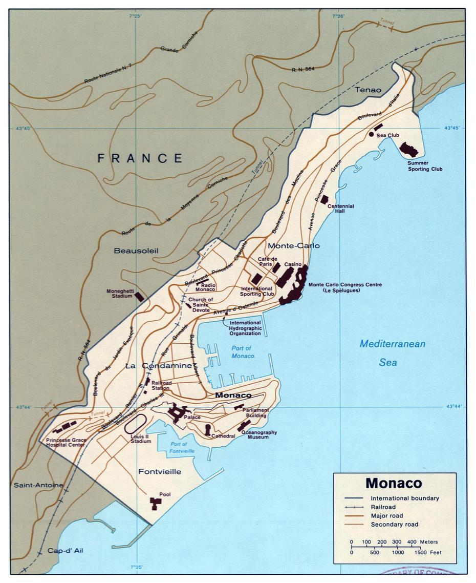 Large Scale Political Map Of Monaco With Roads And Railroads | Monaco …, Monaco, Monaco, Monaco Attractions, Monaco Sea