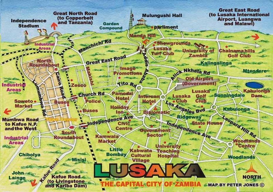 Lusaka City Map, Lusaka, Zambia, Kitwe Zambia, Of Lusaka City