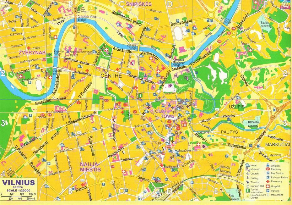 Map Of Vilnius, Lithuania, Vilnius, Lithuania, Vilnius On, Lithuania On A