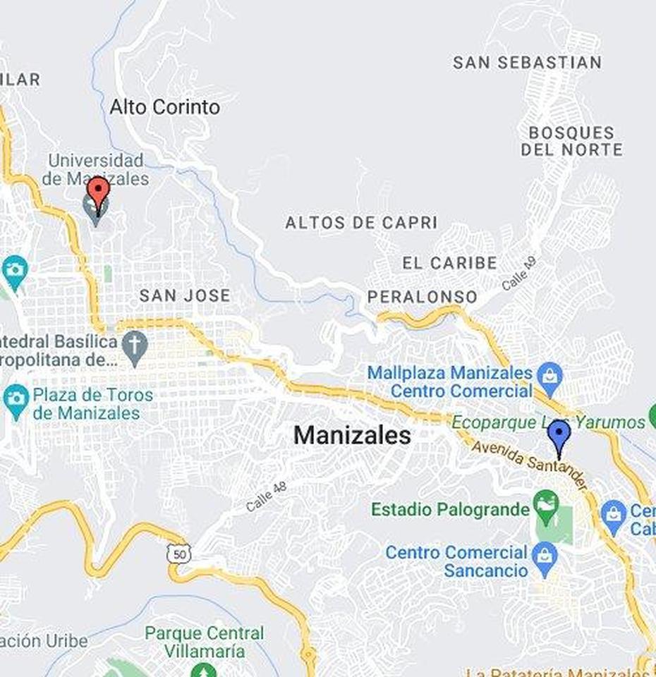 Mapa Manizales, Manizales, Colombia, Bogota- Colombia, Living In Manizales Colombia