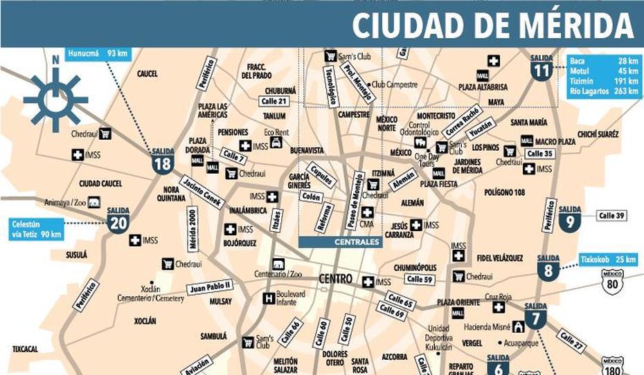 Merida City Map – Yucatan Today, Mérida, Mexico, Tabasco, Hermosillo Mexico